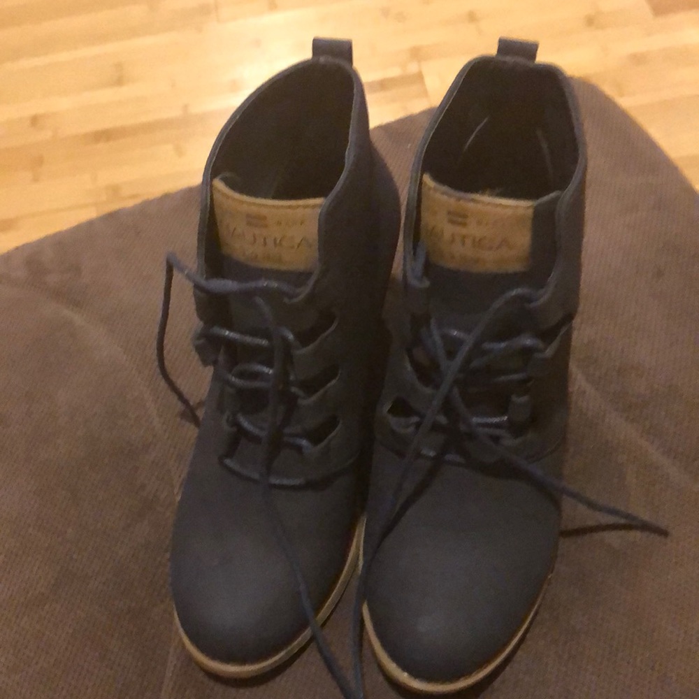 Suede Navy Blue Boots